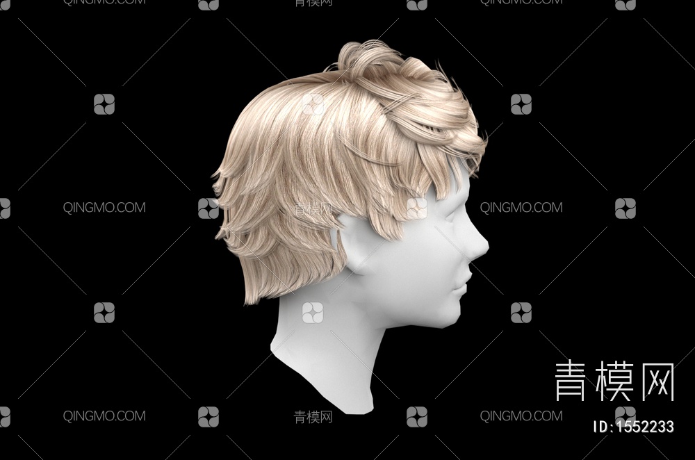 男士发型 造型 头发3D模型下载【ID:1552233】