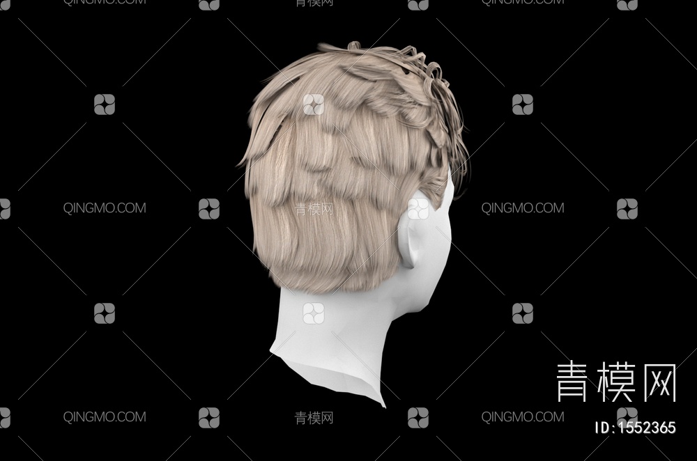 男士发型 造型 头发3D模型下载【ID:1552365】