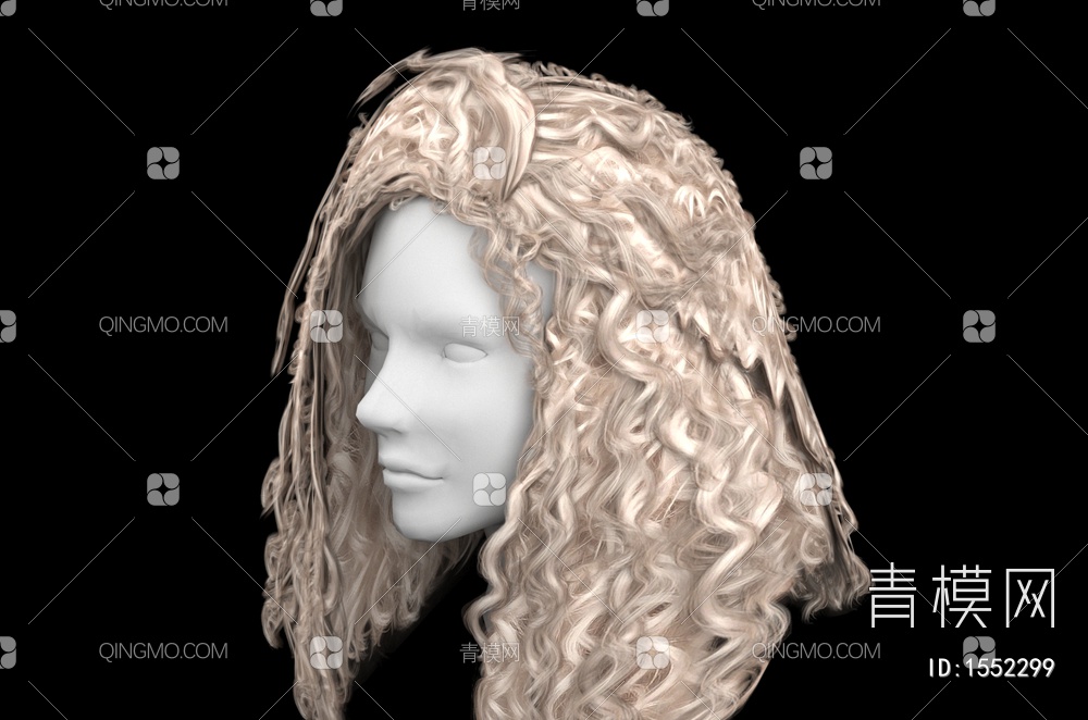 发型 造型 头发3D模型下载【ID:1552299】