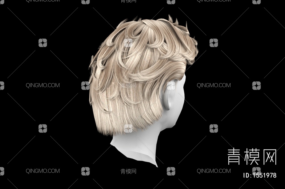 男士发型 造型 头发3D模型下载【ID:1551978】