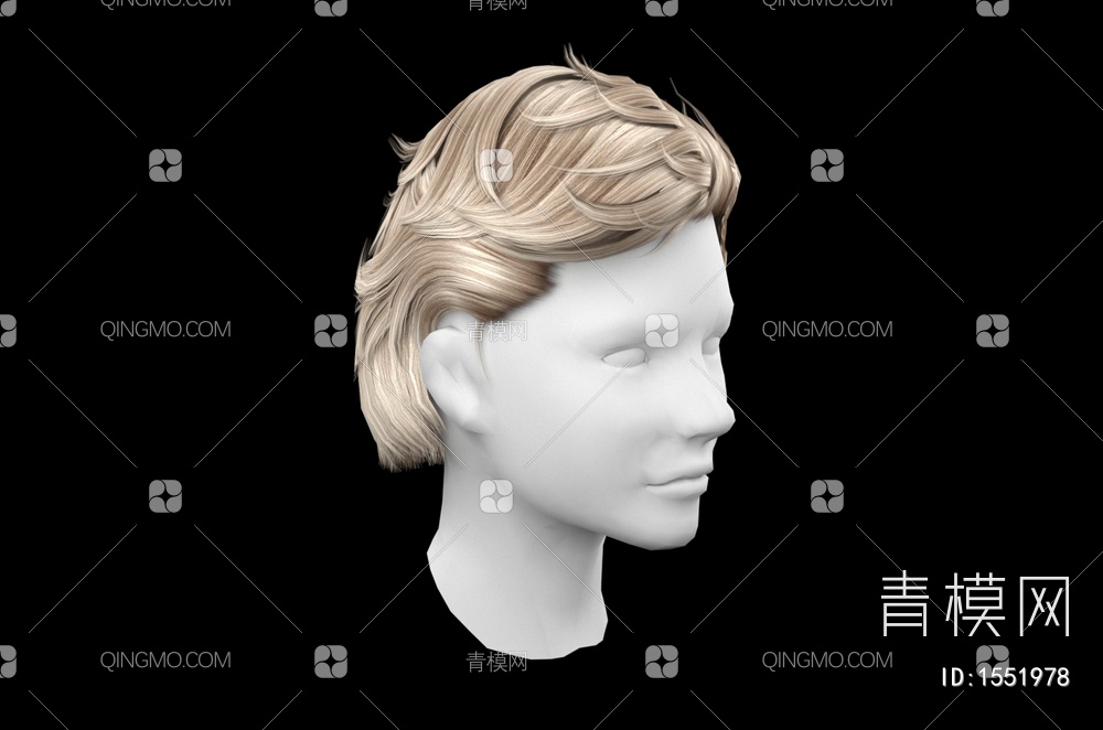 男士发型 造型 头发3D模型下载【ID:1551978】