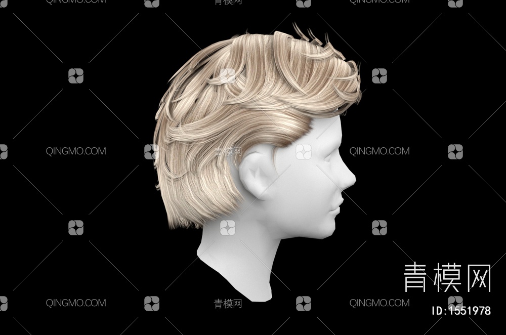 男士发型 造型 头发3D模型下载【ID:1551978】