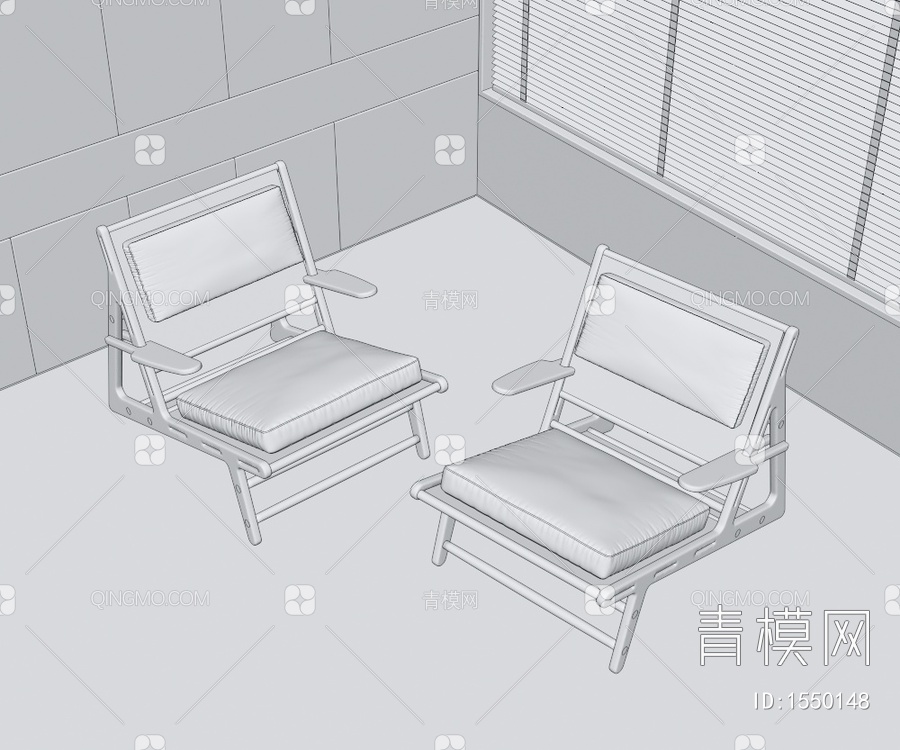 亚克力单椅3D模型下载【ID:1550148】
