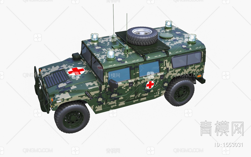野战急救车3D模型下载【ID:1553031】