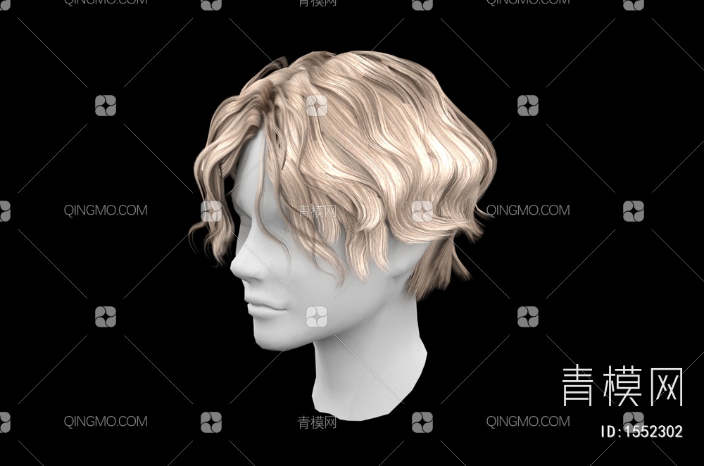 男士发型 造型 头发3D模型下载【ID:1552302】