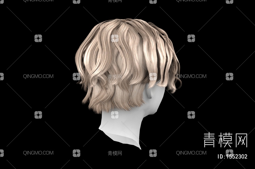 男士发型 造型 头发3D模型下载【ID:1552302】