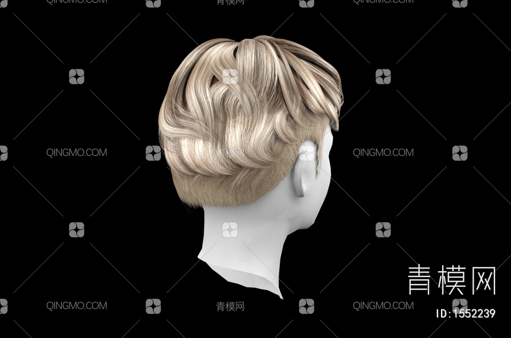 男士发型 造型 头发3D模型下载【ID:1552239】