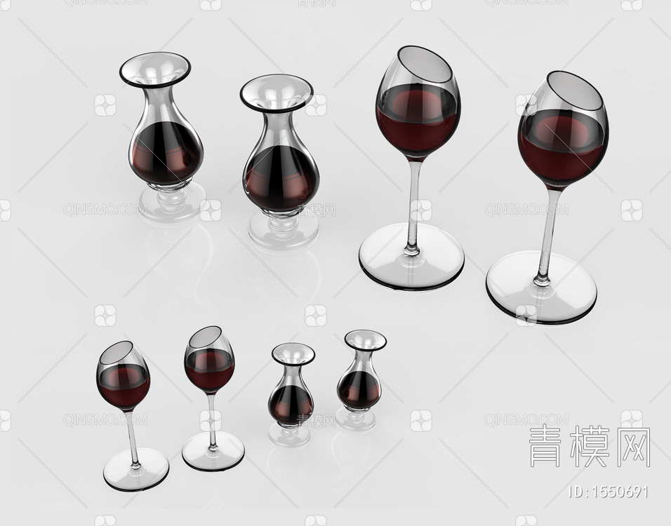 厨房用品 红酒杯3D模型下载【ID:1550691】
