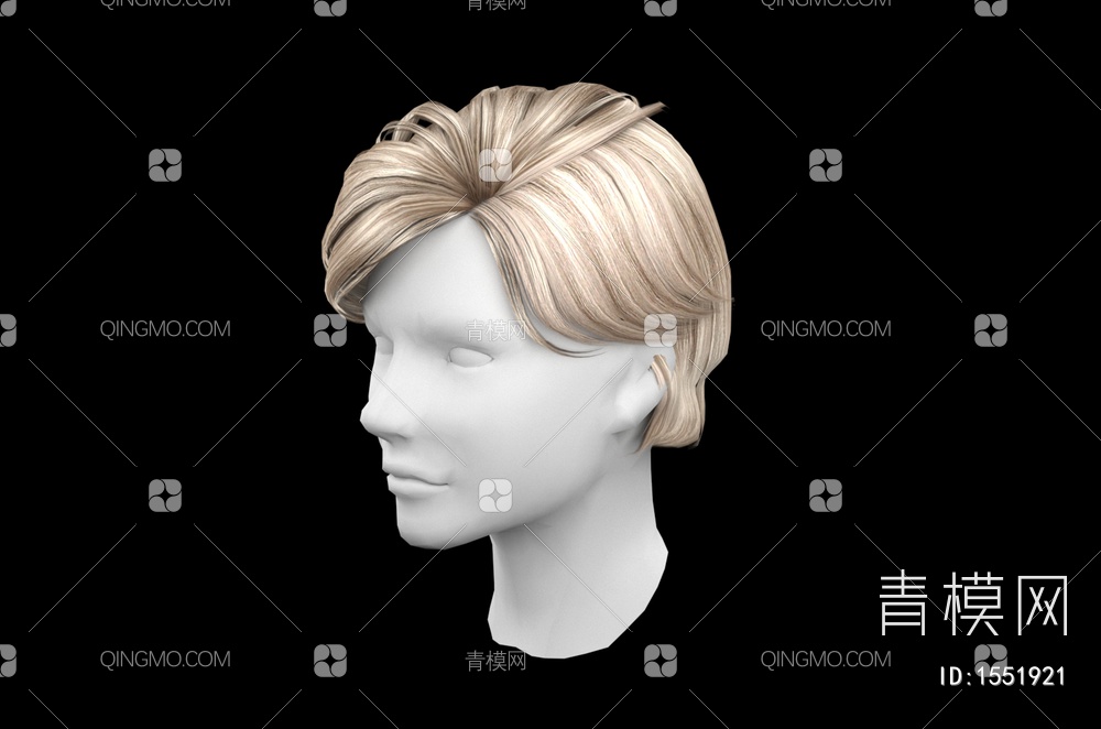 男士发型 造型 头发3D模型下载【ID:1551921】