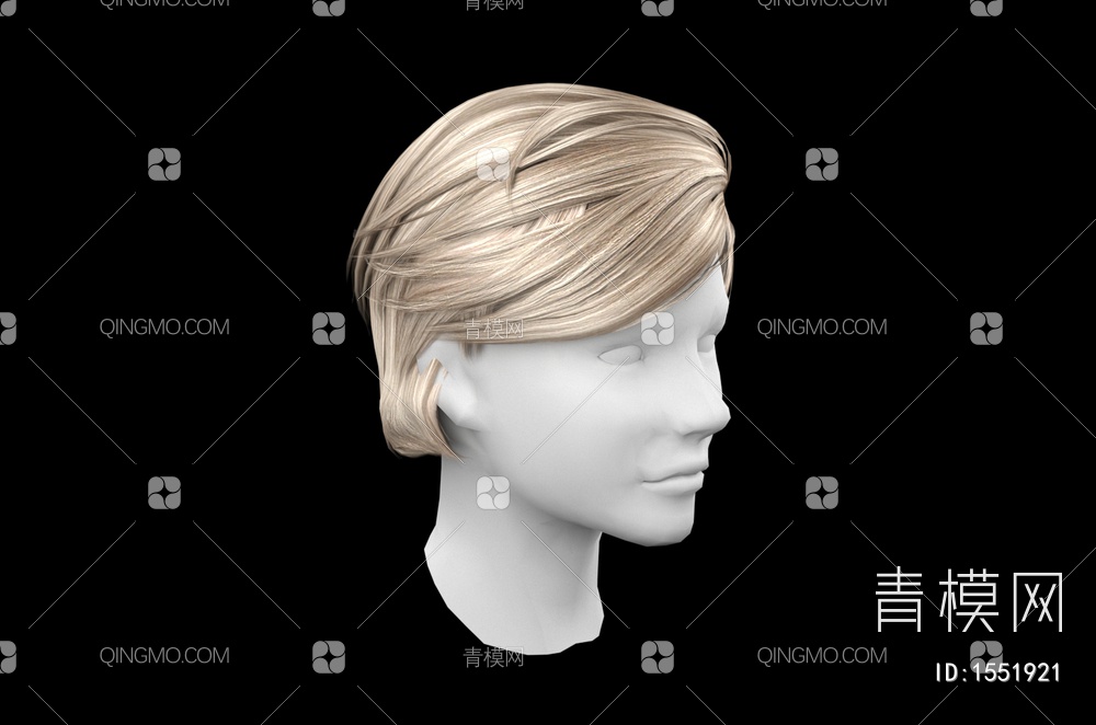 男士发型 造型 头发3D模型下载【ID:1551921】