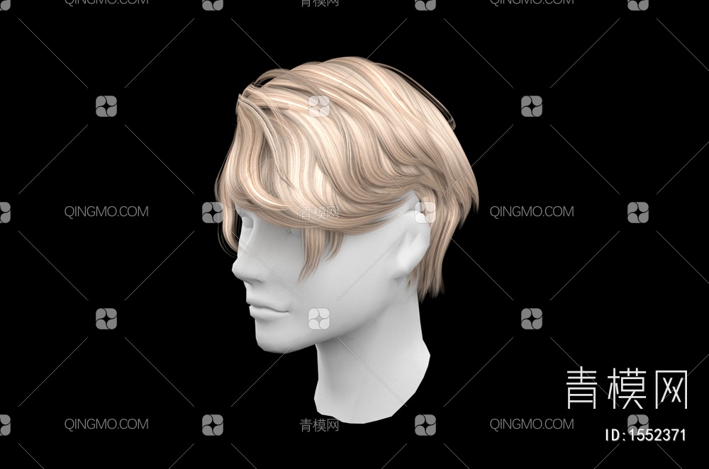 男士发型 造型 头发3D模型下载【ID:1552371】