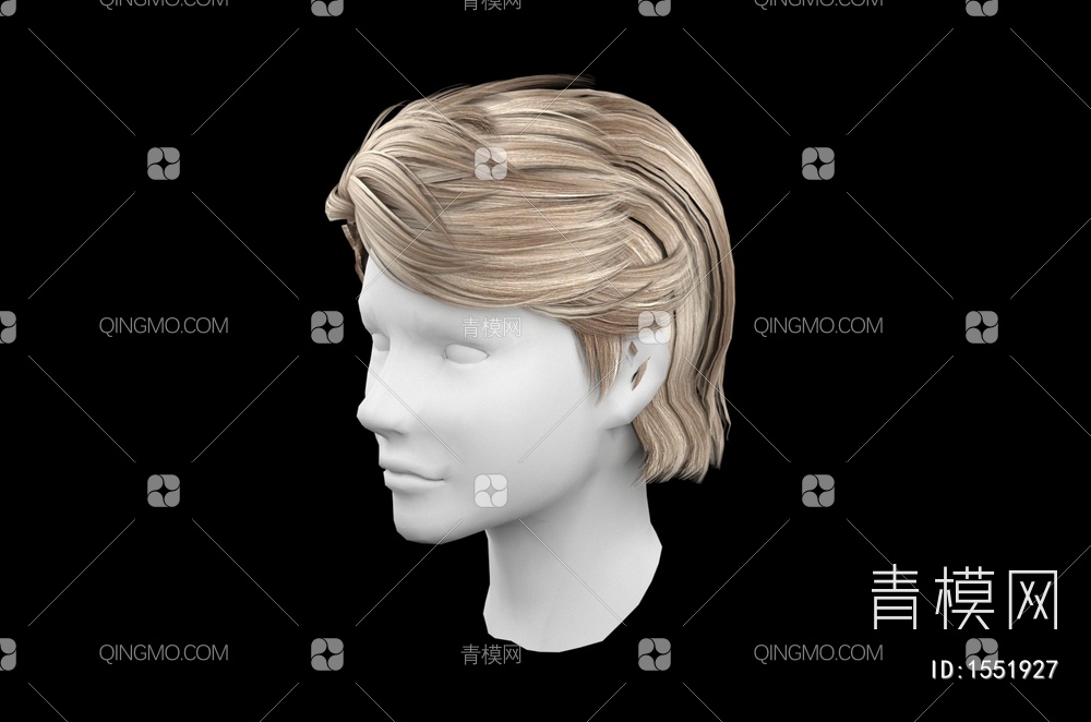 男士发型 造型 头发3D模型下载【ID:1551927】