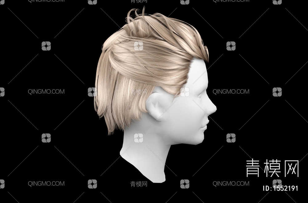 男士发型 造型 头发3D模型下载【ID:1552191】
