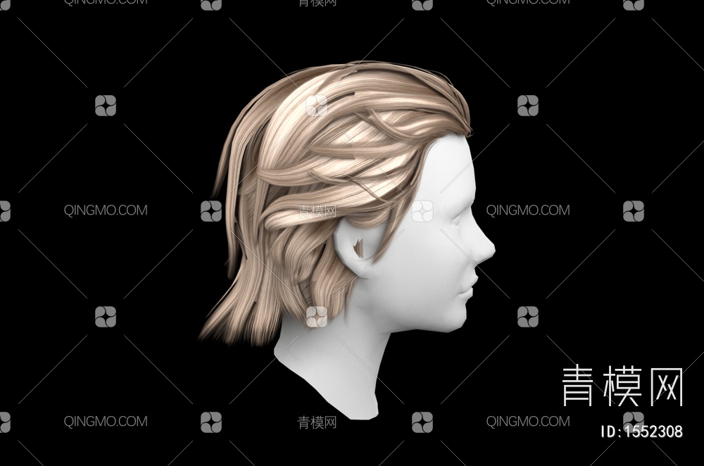 男士发型 造型 头发3D模型下载【ID:1552308】