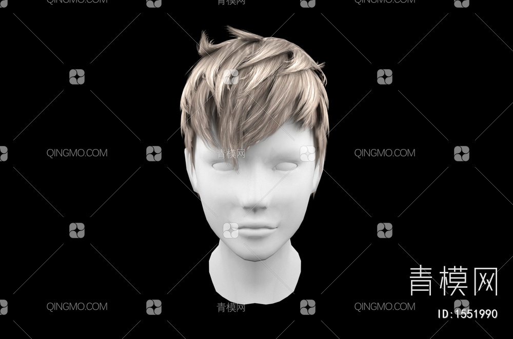 男士发型 造型 头发3D模型下载【ID:1551990】