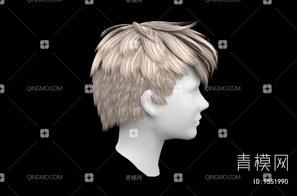 男士发型 造型 头发3D模型下载【ID:1551990】
