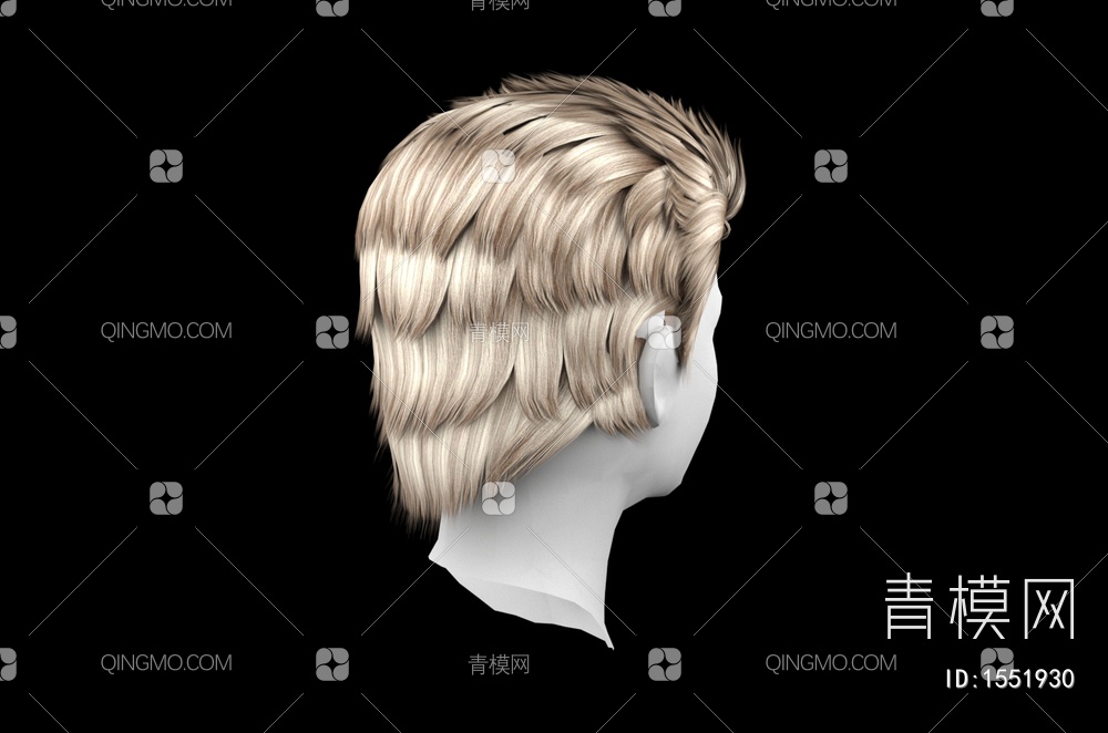 男士发型 造型 头发3D模型下载【ID:1551930】
