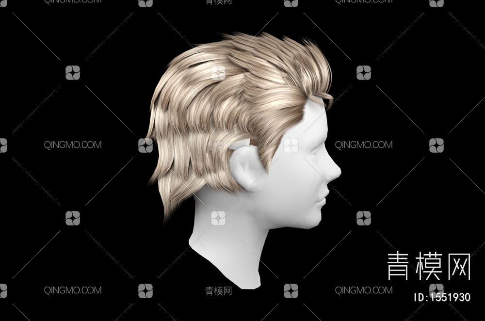 男士发型 造型 头发3D模型下载【ID:1551930】