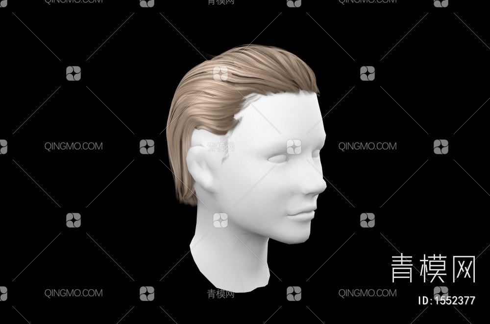 发型造型 头发3D模型下载【ID:1552377】