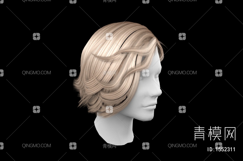 男士发型 造型 头发3D模型下载【ID:1552311】