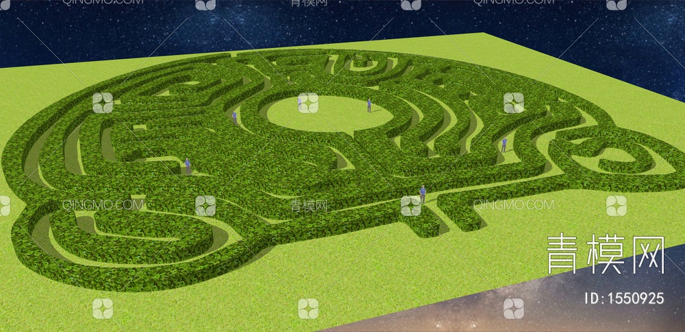 绿植植物迷宫SU模型下载【ID:1550925】