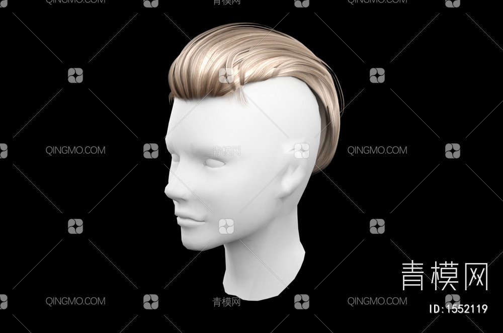 男士发型 造型 头发3D模型下载【ID:1552119】