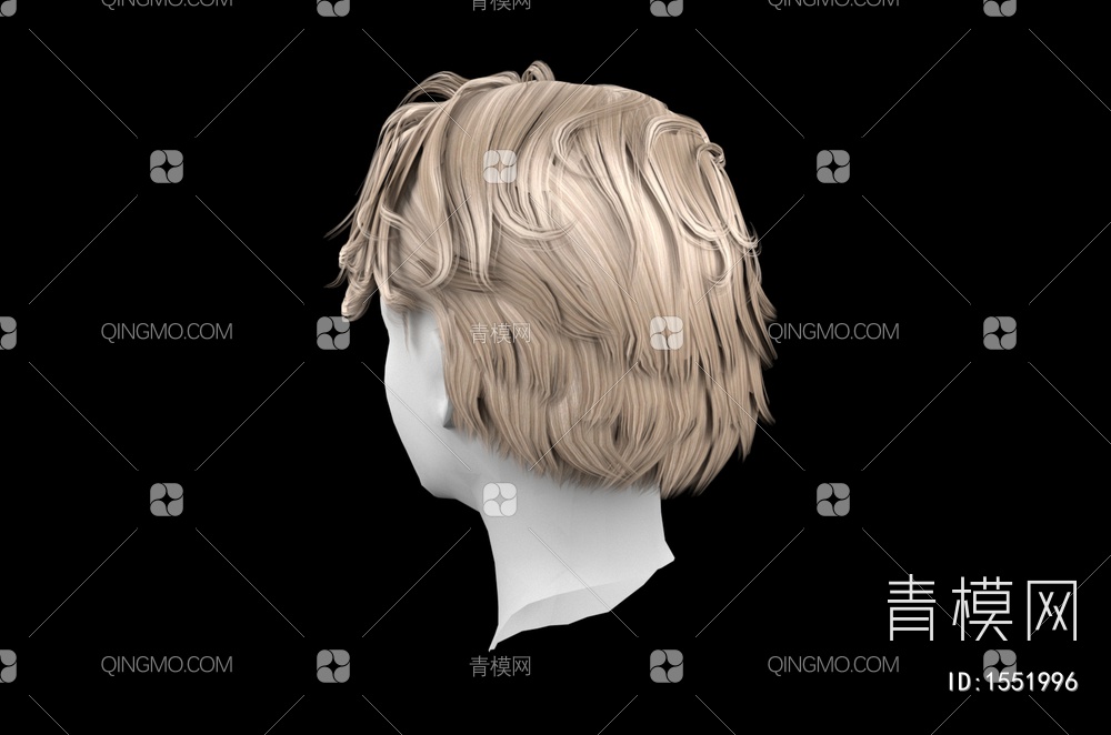 男士发型 造型 头发3D模型下载【ID:1551996】
