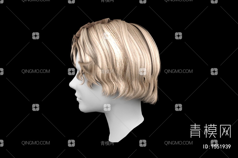 男士发型 造型 头发3D模型下载【ID:1551939】