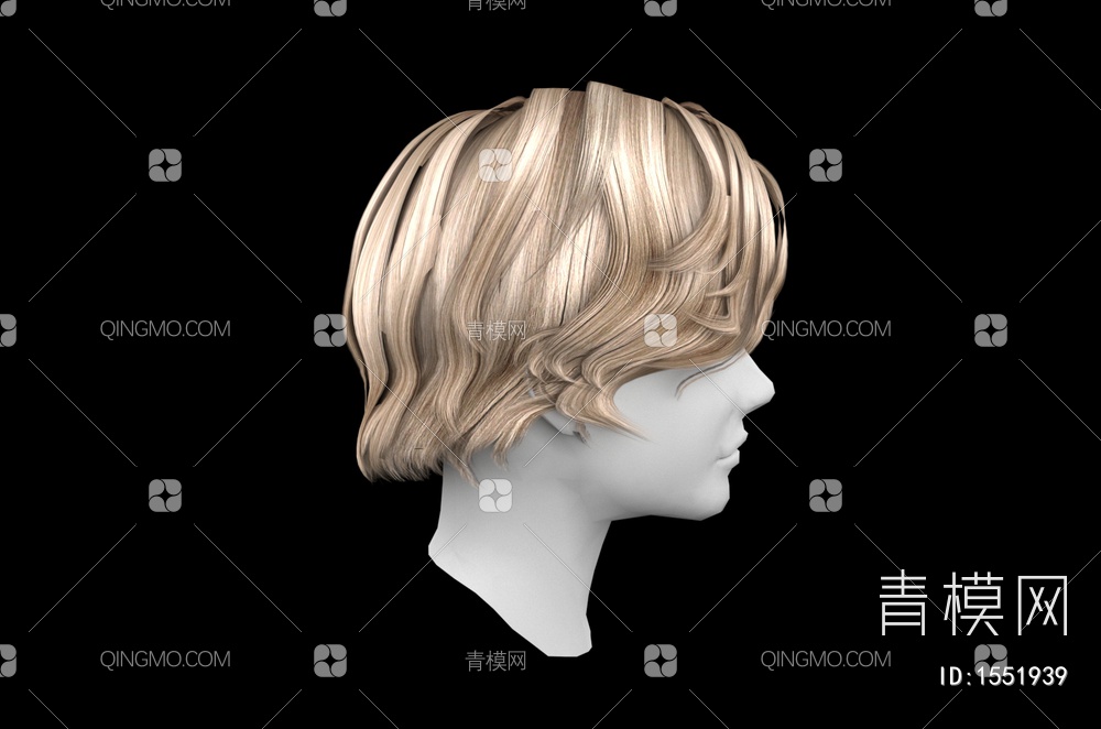 男士发型 造型 头发3D模型下载【ID:1551939】