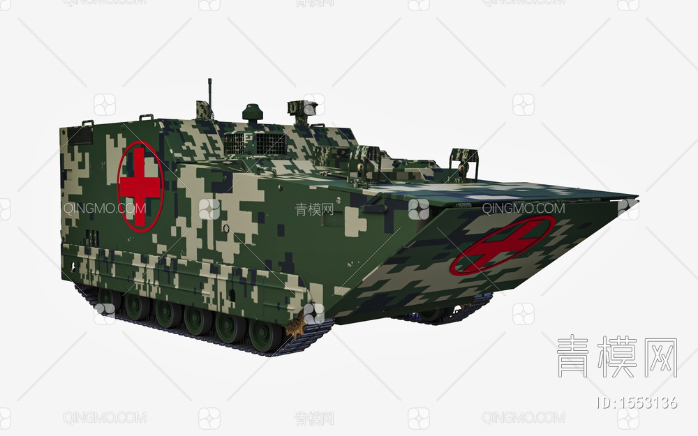 履带装甲急救车3D模型下载【ID:1553136】