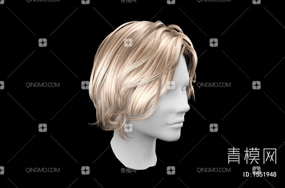 男士发型 造型 头发3D模型下载【ID:1551948】