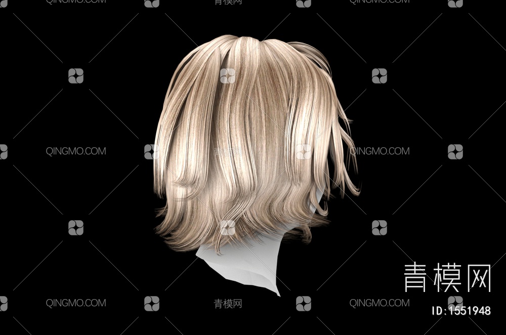 男士发型 造型 头发3D模型下载【ID:1551948】