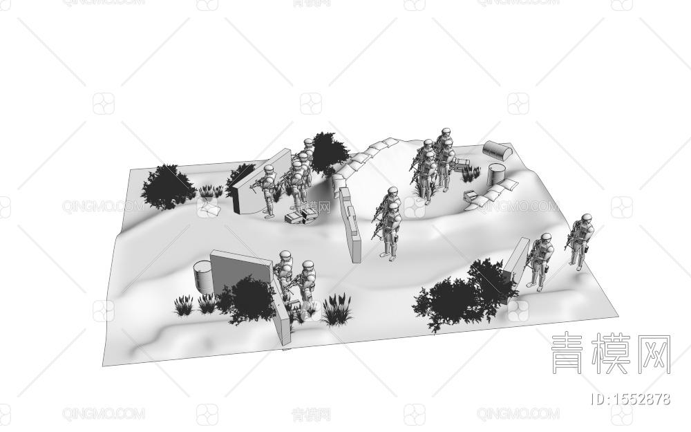 军事沙盘3D模型下载【ID:1552878】