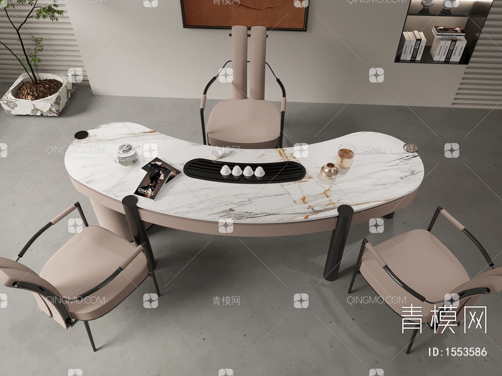 茶桌椅SU模型下载【ID:1553586】