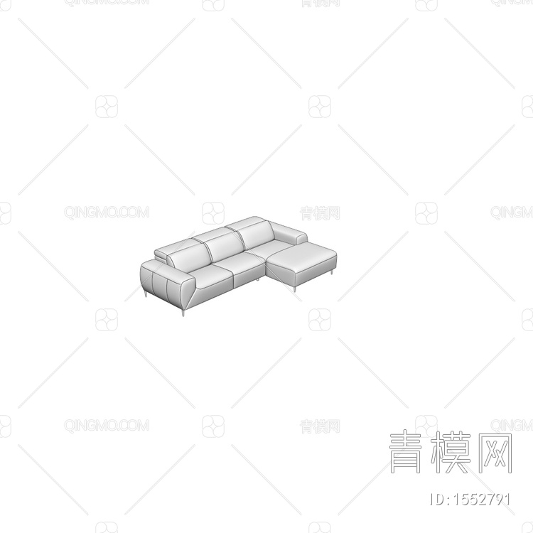 Bosco休闲L型沙发3D模型下载【ID:1552791】