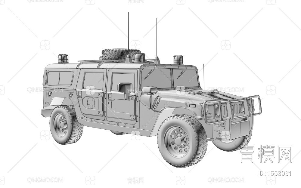 野战急救车3D模型下载【ID:1553031】