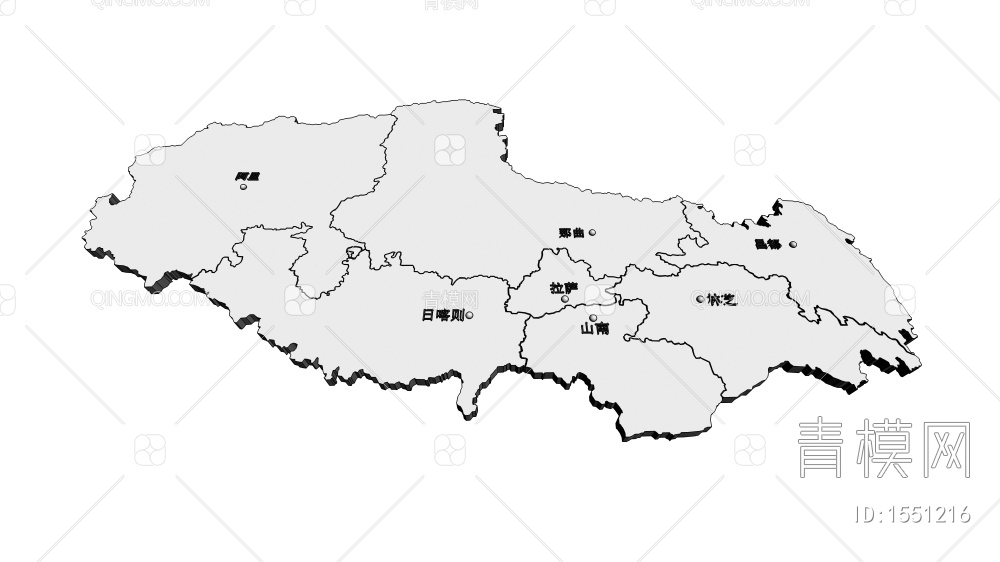 西藏地图3D模型下载【ID:1551216】