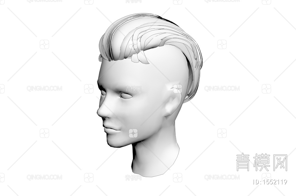 男士发型 造型 头发3D模型下载【ID:1552119】