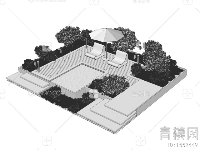 庭院露台景观3D模型下载【ID:1552449】