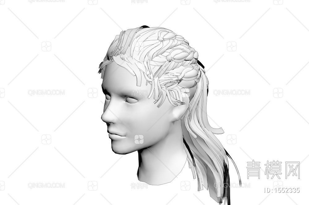 男士发型 造型 头发3D模型下载【ID:1552335】