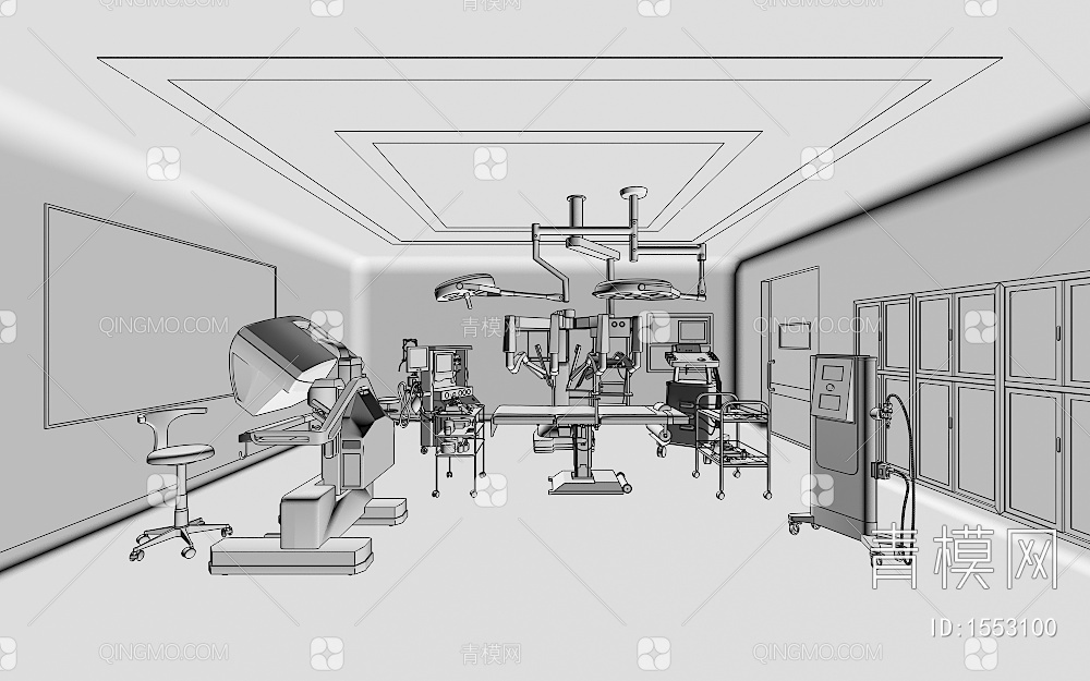 智能机器人微创手术室3D模型下载【ID:1553100】