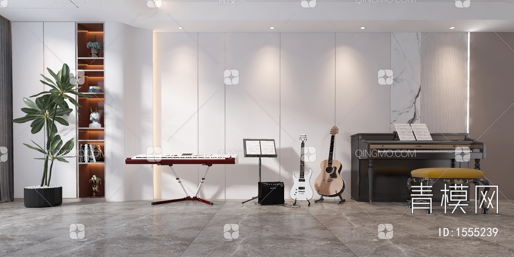 乐器 电子琴 钢琴 小提琴3D模型下载【ID:1555239】