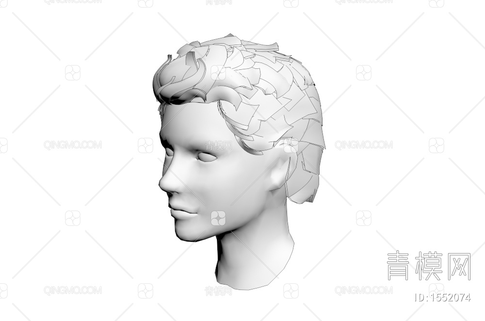 男士发型 造型 头发3D模型下载【ID:1552074】