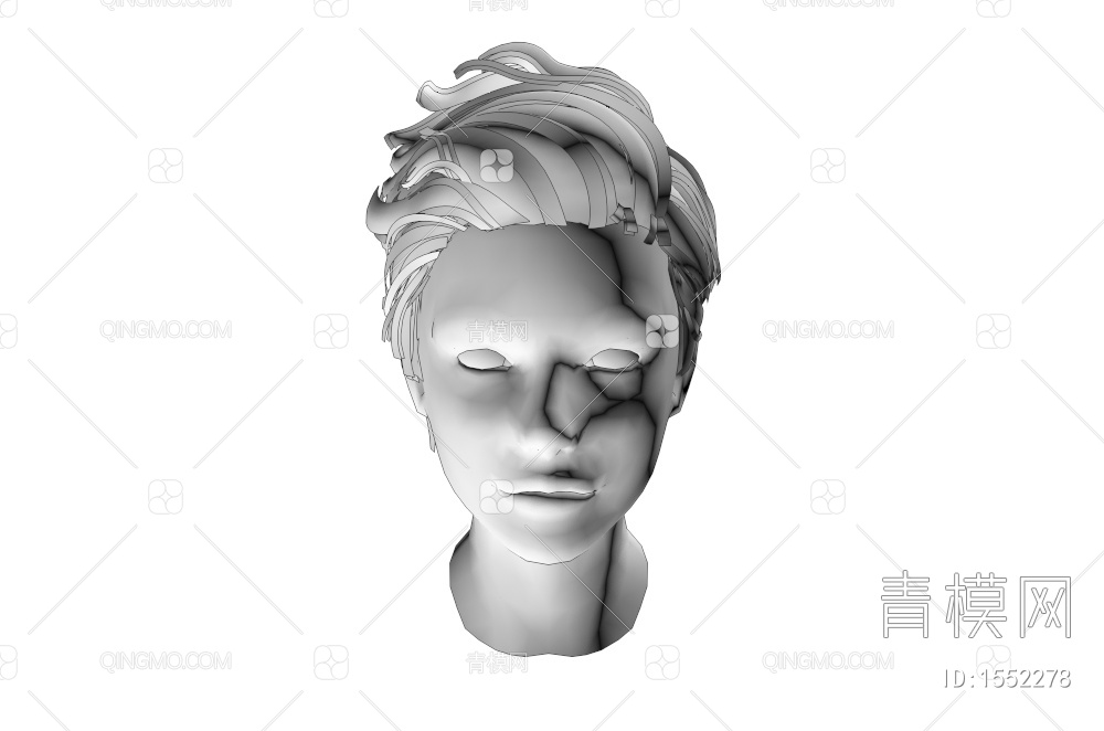 男士发型 造型 头发3D模型下载【ID:1552278】
