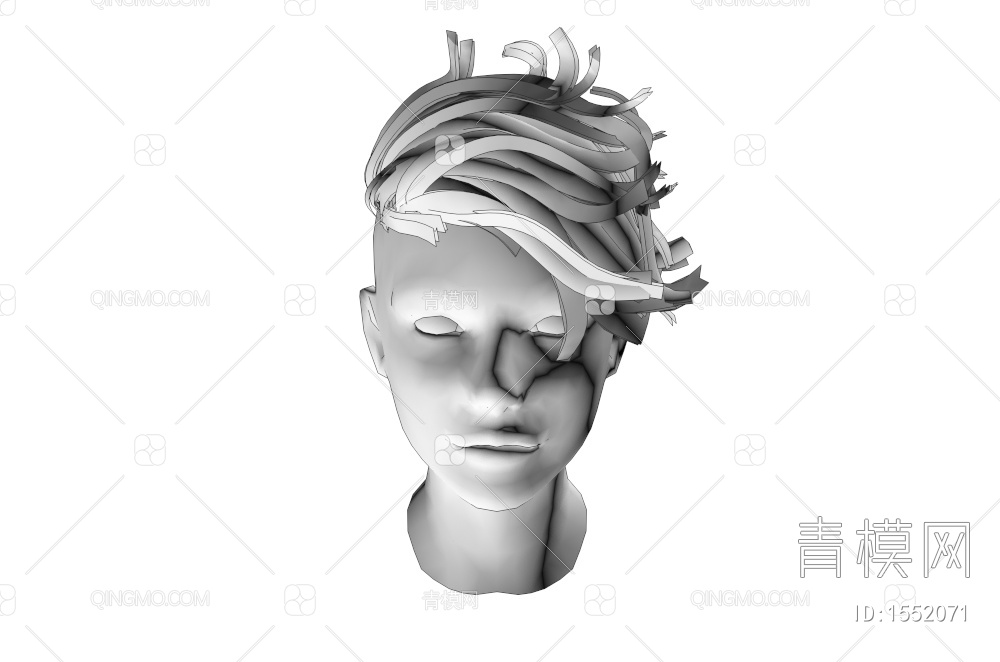 男士发型 造型 头发3D模型下载【ID:1552071】