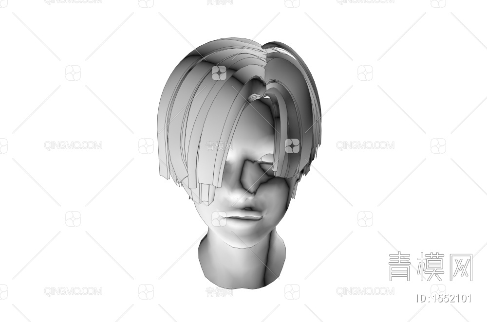 男士发型 造型 头发3D模型下载【ID:1552101】