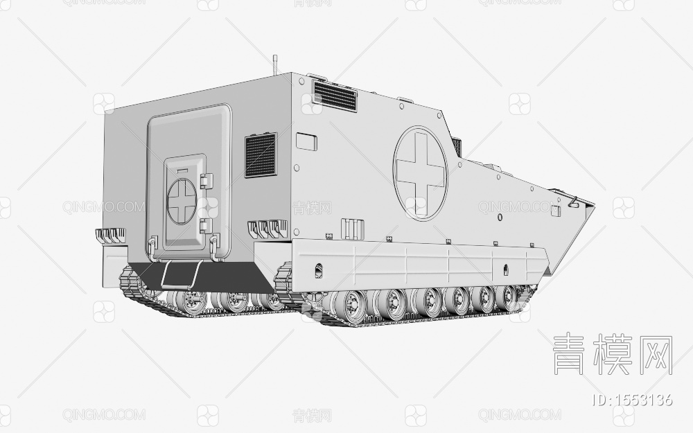 履带装甲急救车3D模型下载【ID:1553136】