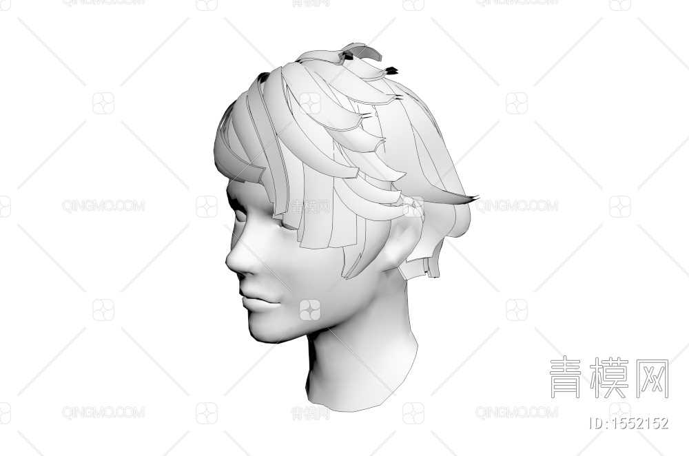 男士发型 造型 头发3D模型下载【ID:1552152】