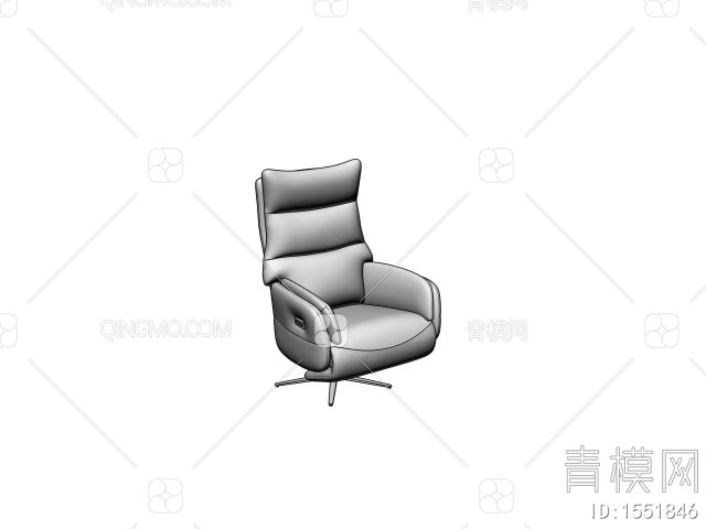青色皮革办公椅大班椅3D模型下载【ID:1551846】