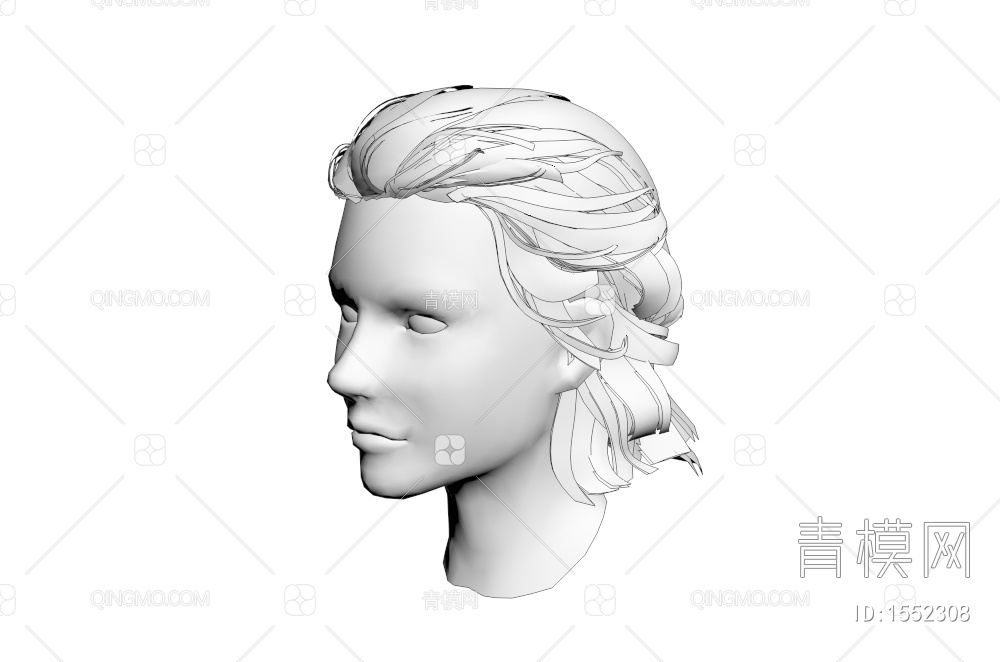 男士发型 造型 头发3D模型下载【ID:1552308】